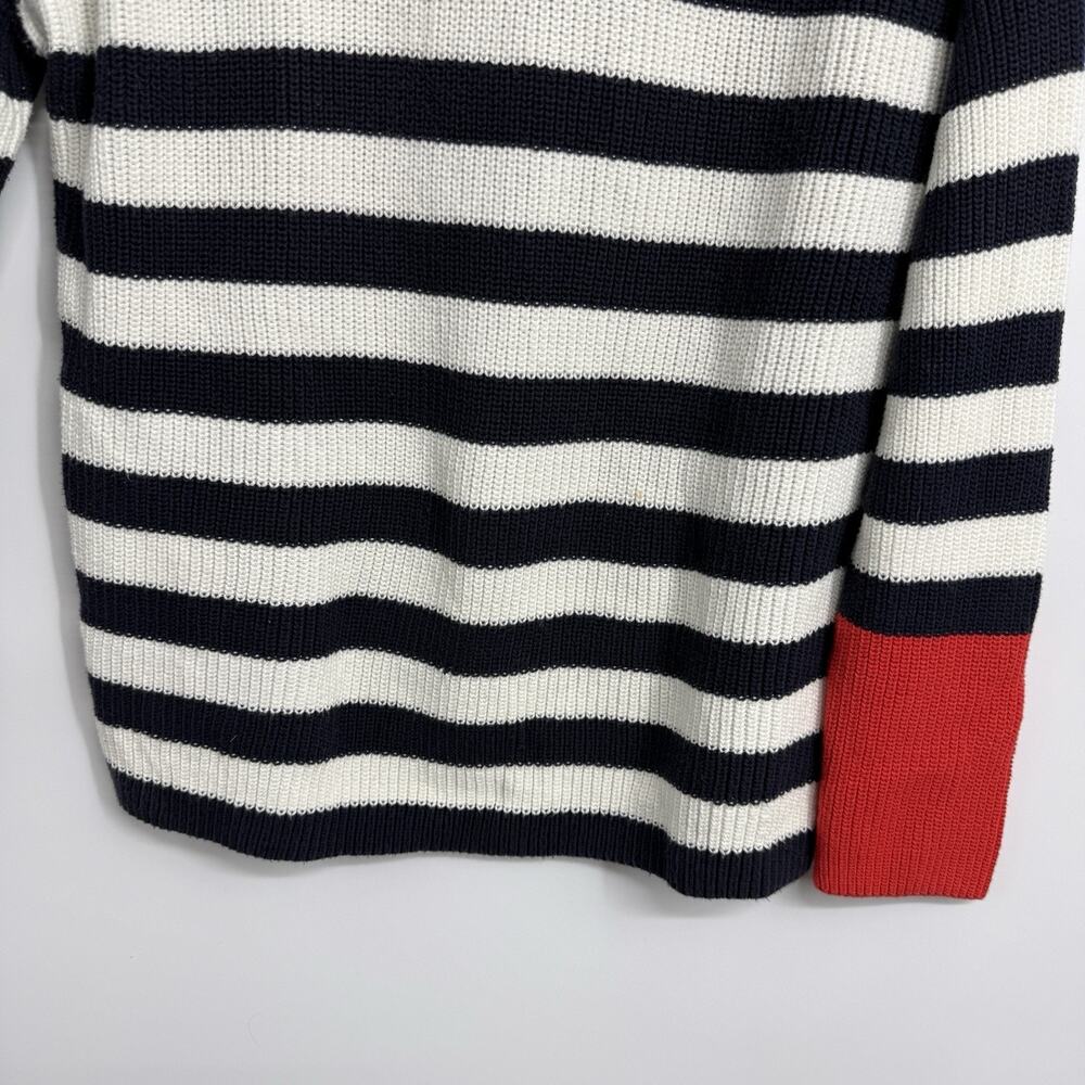 Boden Crewneck Sweater US Size 6 Cotton Ribbed Blue Striped Jumper Nautical Prep - Picture 4 of 10